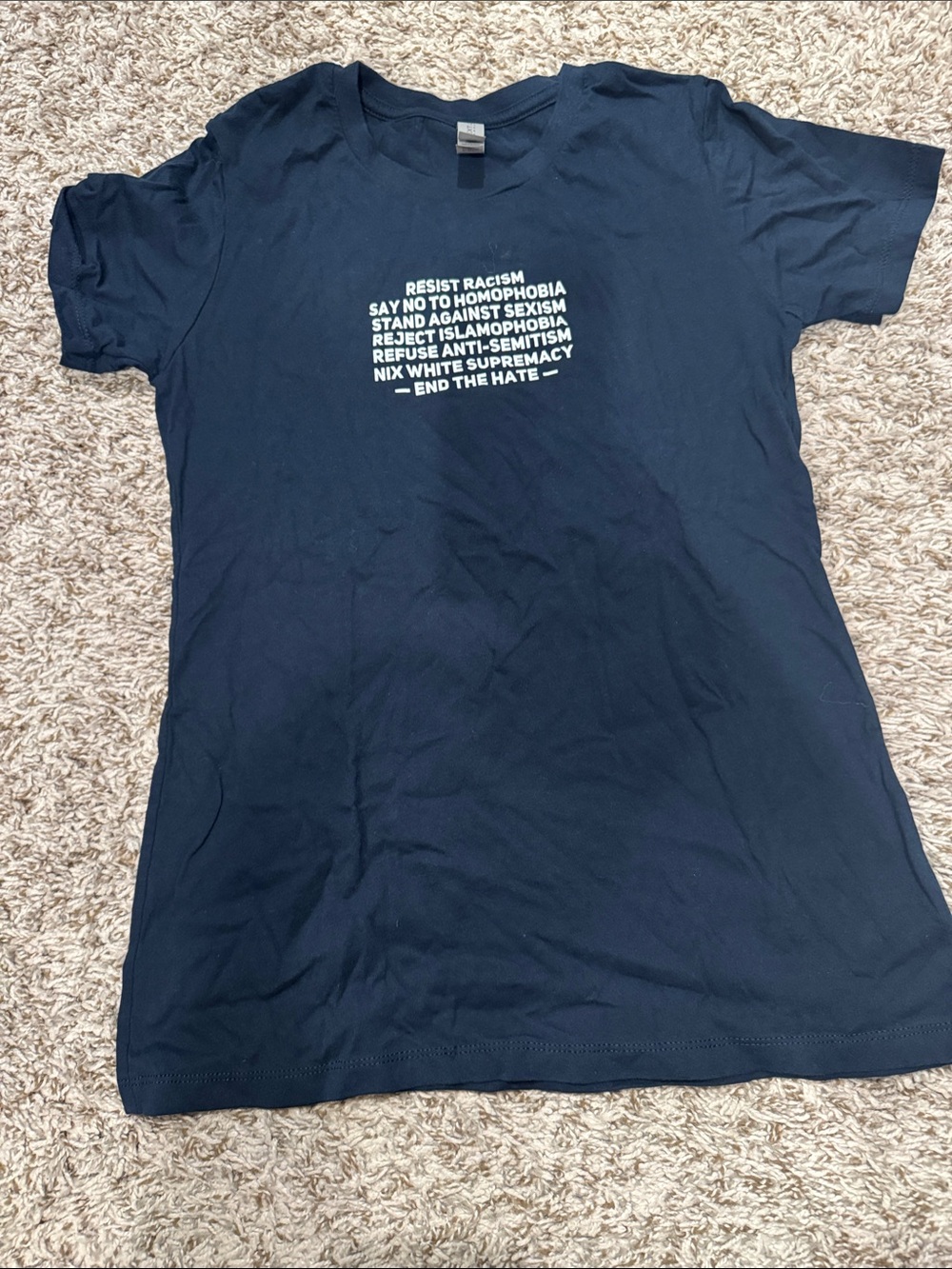 NWOT Navy Short Sleeve Statement Tee - Brand Unspecified
